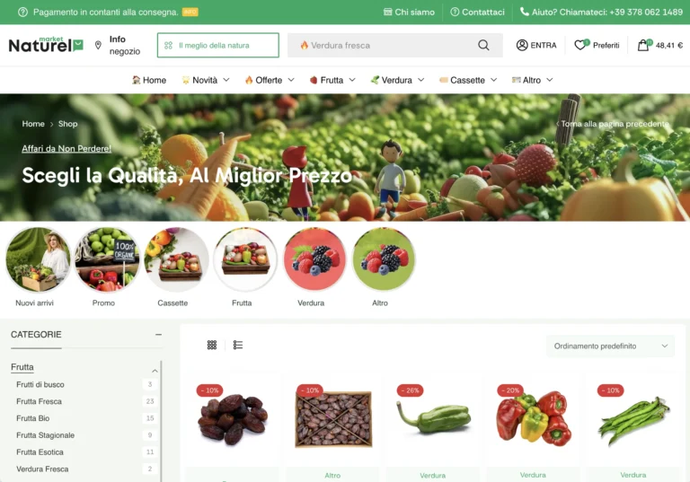 Naturel Market E-com Frutta & Verdura Store